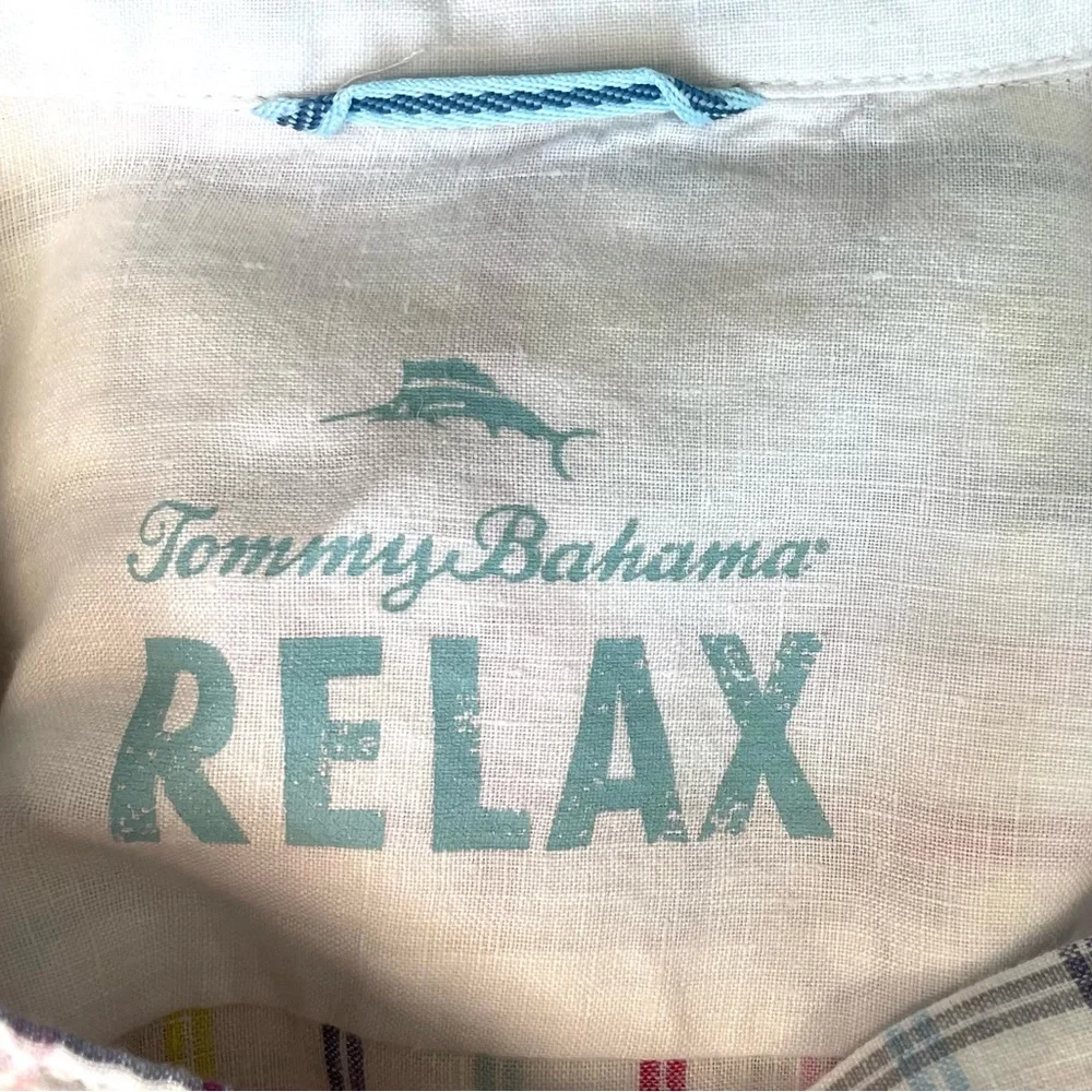 Tommy‎ Bahama 100% Linen Plaid Shirt - Picture 3 of 5